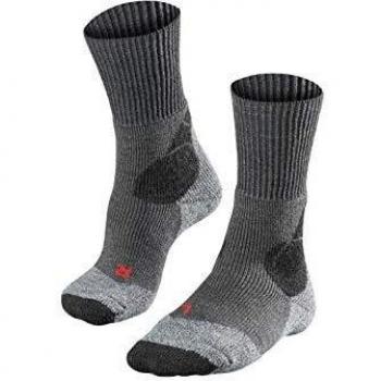 Falke TK4 Men's Trekking Socks - Grey Melange, Virgin Wool, Size 12-13.5