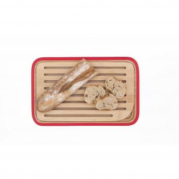 Pebbly NBA038 - Pequeña Tabla de Pan de Mesa bambú, 28 x 18 cm, Color Naranja