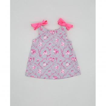 Vestido de bebé niña con lazos, flores, caracolas y lacitos