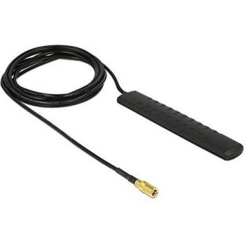 Antena DAB+ DVB-T2 Omnidireccional Activa 20 dBi con Conector SMB y Montaje Adhesivo Negra