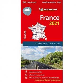 Mapa Nacional de Francia Alta Resistencia 2021 - Mapa Vial y Turístico 1:1.000.000