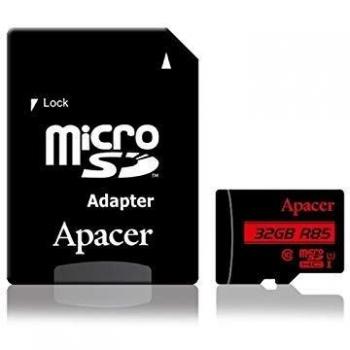 APACER MICROSD 32GB HC + Adaptador, Clase 10, 85MB/S