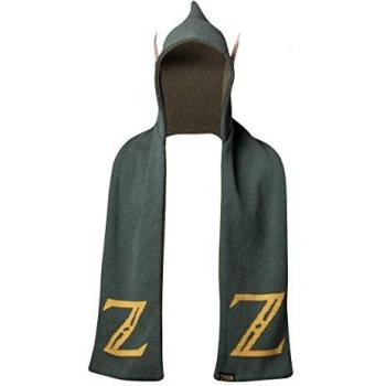 Bioworld EU Nintendo Legend of Zelda Logo Hooded Knitted Fashion Scarf with Ears, One Size