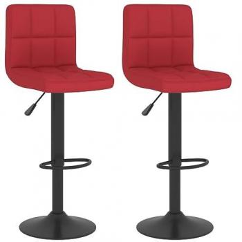 Taburetes de cocina 2 unidades tela rojo tinto vidaXL