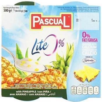 Pascual - Lite 0% - Yogur con piña - 4 x 125 g