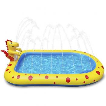Piscina Splash Pad con aspersores laterales y Dinosaurio escupe agua
