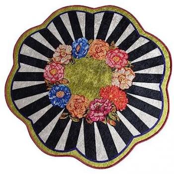 Alfombra de Baño Forma Flor Terciopelo Antibacteriano 100 Cm Diámetro