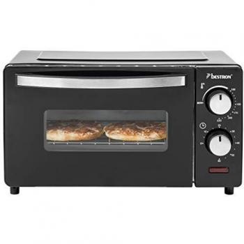 Bestron Mini Horno con Calor Superior e Inferior, 9 Litros, 800W, Negro