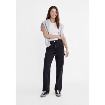 Stradivarius Carpenter jeans with adjustable waistband in Black denim