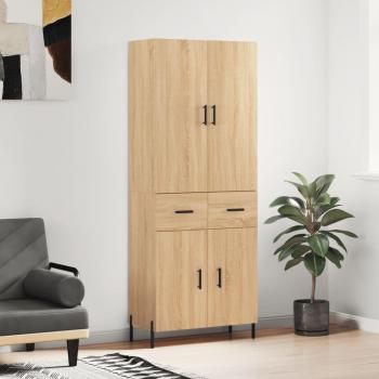 Aparador Alto de Madera Contrachapada Color Roble Sonoma 69,5x34x180 cm