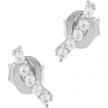 Pendientes Mini de plata con línea de circonitas blancas Itemporality SEA-101-240-UU