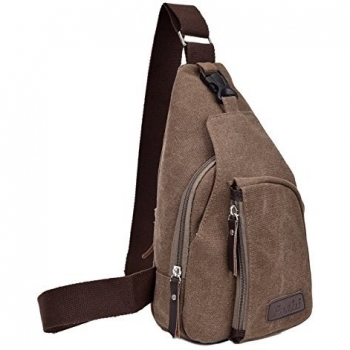 EONPOW Hombro al aire libre del recorrido del bolso de la lona de múltiples funciones ocasional de los hombres del cuerpo Pecho Mochila Mochila Bolsos Cruz Satchel Bag