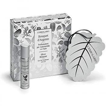 Perfumador de automóvil Bouquet d'Argent con hoja, 10 ml - L'Erbolario
