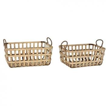 Juego de Cestas DKD Home Decor Bambú Tropical 44 x 31,5 x 25 cm