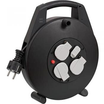Brennenstuhl Vario-Line enrollacables doméstico con 3 enchufes y carga USB para interiores