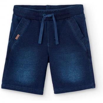 Bermuda de niño de felpa con bolsillos y cordón de ajuste