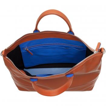 Bolso de mano multiposición mediano de piel con cremallera, elegante, cuero genuino, dos asas