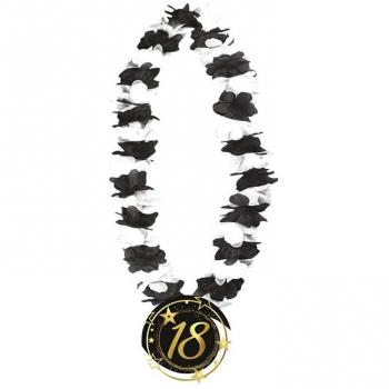 Collar Negro y Blanco de 18 Años Cumpleaños y Aniversarios