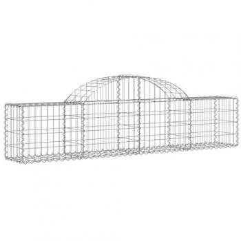 Cestas de gaviones 40 uds forma de arco hierro 200x30x40/60 cm Plateado