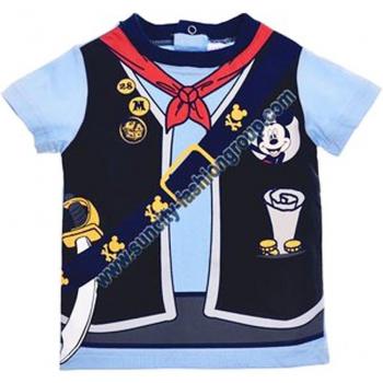 Pink Co.-Camiseta con diseño de bocina-Anilla de manga corta para bebé de 6 a 23mois, diseño de Mickey Mouse azul azul Talla:23 mes