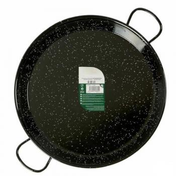 Paellera Ø 46 cm Acero Esmaltado - Negro | Horno, Cocina de Gas, Leña - 12 Raciones