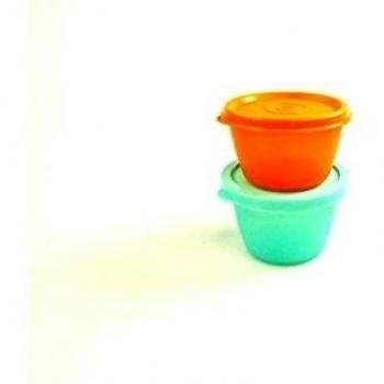 TUPPERWARE cajita uno 140ml turquesa + cajita uno 120ml naranja 10055