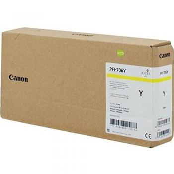 Canon PFI-706Y Cartucho de Tinta Original Amarillo, 700 ml, Alto Rendimiento (XL)