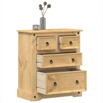 Cómoda cajonera Corona 80x43x91 cm madera maciza de pino Marrón