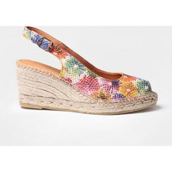 Toni Pons Alpargatas de cuña de mujer CAROL-DM de piel estilo peep toe