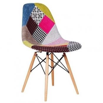 lo+demoda Wooden Patchwork Edition - Silla, madera, 81 x 48 x 42 cm, color multicolor