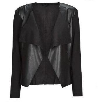 ONLNEWSOUND FAUX LEATHER MIX BLAZER OTW Women's Jacket in Black