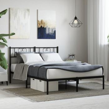 Cabecero de cama negro 140x190 cm con estructura metálica Vidaxl