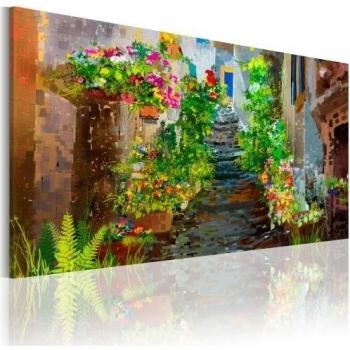 murando Cuadro en Lienzo Flores Calle 120x60 cm 1 parte Impresión en Material Tejido no Tejido Impresión Artística Imagen Gráfica Decoracion de Pared Paisaje 020113-253