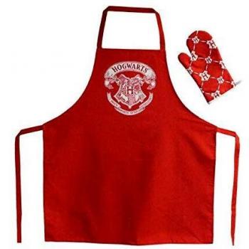 SD toys Delantal Cocina Hogwarts Logo Apron and Oven Glove In Plastic Box Harry Potter Official Merchandising Referencia DD Textiles del hogar Unisex Adulto, Multicolor