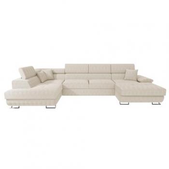 Sofá rinconero Comfivo 138 con función de descanso y caja de ropa de cama, 345x202x71cm