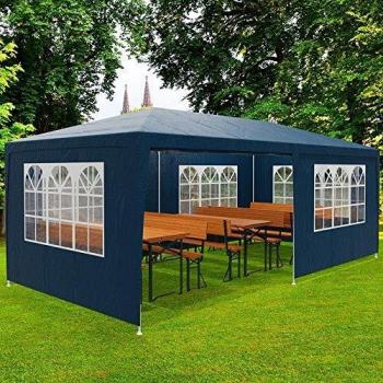 Pabellón Rimini Azul 3x6m con Protección UV 50+, Resistente al Agua y 6 Paredes Laterales