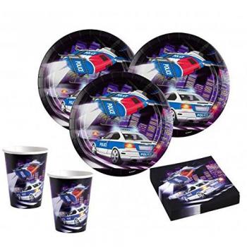 52 Piezas Policía Party Set Decorativo para 16 niños