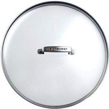 Le Creuset - Tapa de cristal, 28 cm, color plateado y transparente