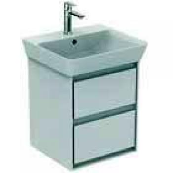 Mueble de baño Ideal Standard Connect Air 43x40x52 cm, 2 cajones, roble gris/ blanco mate