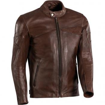 Ixon Chaqueta de Moto Cranky Marrón - Chaqueta de cuero para motocicleta, color marrón, talla XL