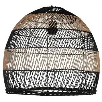 Lámpara Colgante de Ratán Negro Natural 130 cm con Pantalla Abierta Boho Bumi