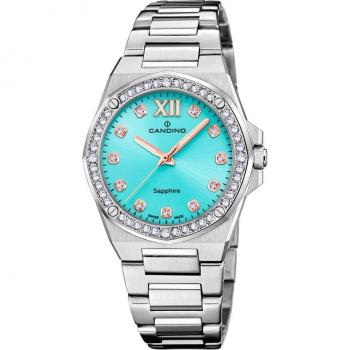 Reloj Candino Lady Elegance C4751/2 para Mujer con Caja de Acero Inoxidable 316L Plateado y Esfera Azul