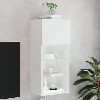 Mueble para TV con luces LED 40,5x30x90 cm, Mueble de Salón, Mueble TV, Mesa de TV, color blanco
