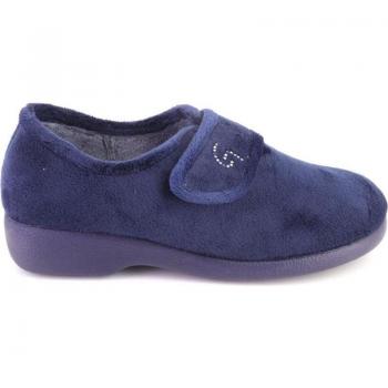 Zapatillas de casa cerrada de mujer GARZON 3931.247 azul marino con velcro