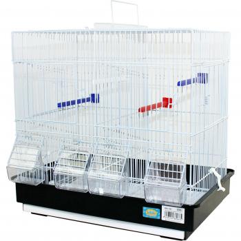 Jaula para pájaros metálica de criar 42.5*29.5*40CM con comedero - Gris