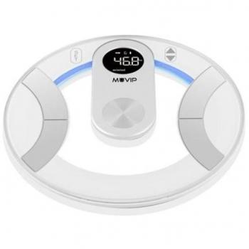 Bascula de Baño Digital Muvip Round Design con Pantalla LCD, Plataforma de Cristal y Auto Apagado - Capacidad Máxima 180kg