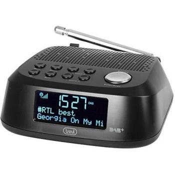 Radiosveglia Digital DAB Trevi RC 80D4 Negra con Funciones Snooze y Sleep, 30 Estaciones Memorizables DAB/DAB+ y FM RDS