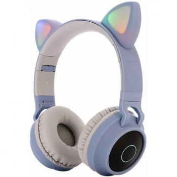 Auriculares Bluetooth 5.0 con Orejas de Gato LED, Cancelación de Ruido, Soporte para Tarjeta TF y Radio FM, Micrófono Inalámbrico y Alámbrico para Adultos y Niños