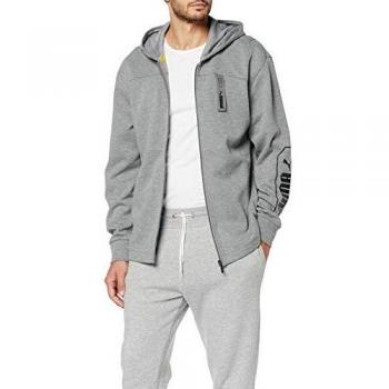 PUMA Nu-Tility FZ Hoody Sudadera, Hombre, Medium Gray Heather, M