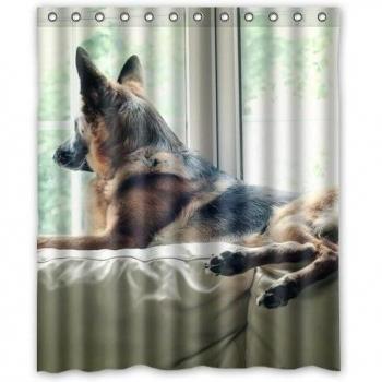 High Quality Stylish Design Bath Curtains Printed Strong Pet German Shepherd Dog Shower Curtain 152x182cm